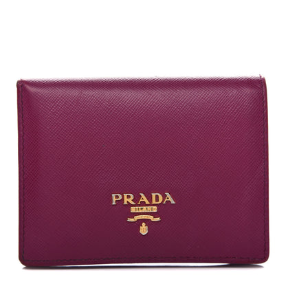 Prada Saffiano Metal Bi-Fold Wallet Ametista 1 of 8