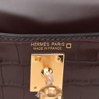 Hermes Matte Alligator Mini Kelly Sellier 20 Havane 6 of 11