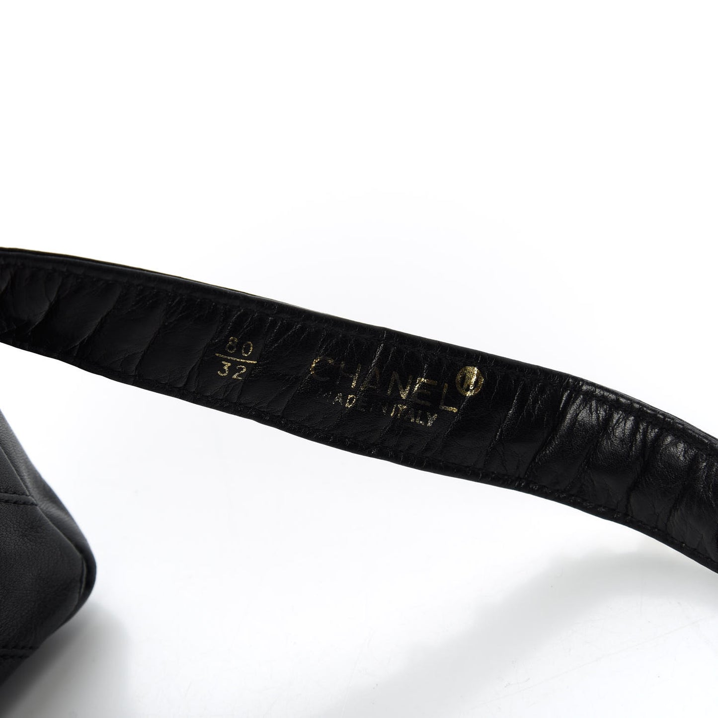 Calfskin Diamond Embossed Flap Waist Belt Bag Black