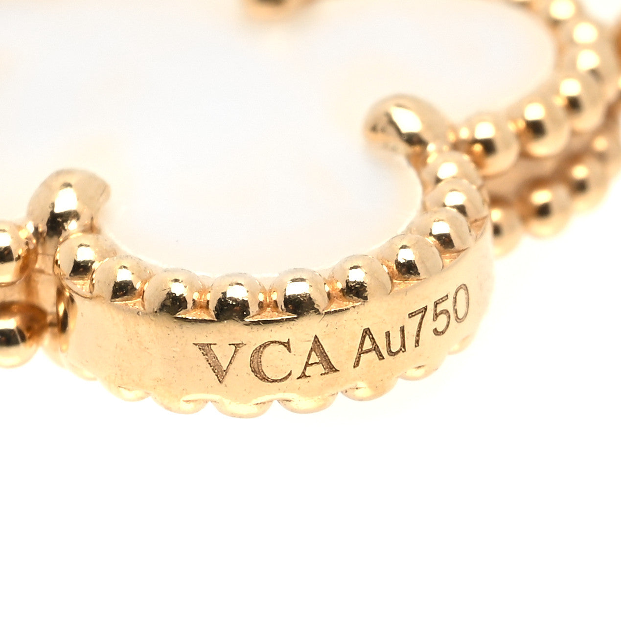 18K Yellow Gold Mother of Pearl 5 Motifs Vintage Alhambra Bracelet