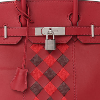 Hermes Swift Epsom Tressage Birkin 30 Rouge Piment Rouge De Coeur Rouge H 8 of 12