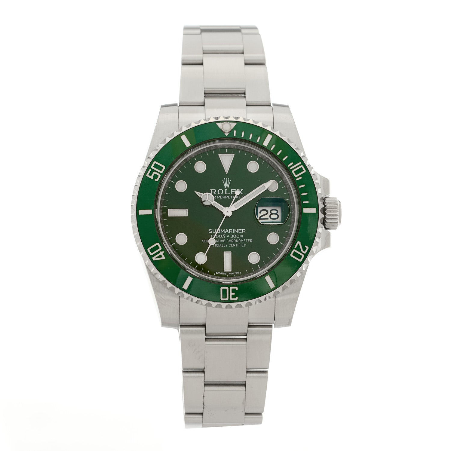 Rolex Stainless Steel 40mm Oyster Perpetual Submariner Date Hulk Watch Green 116610LV 1 of 4