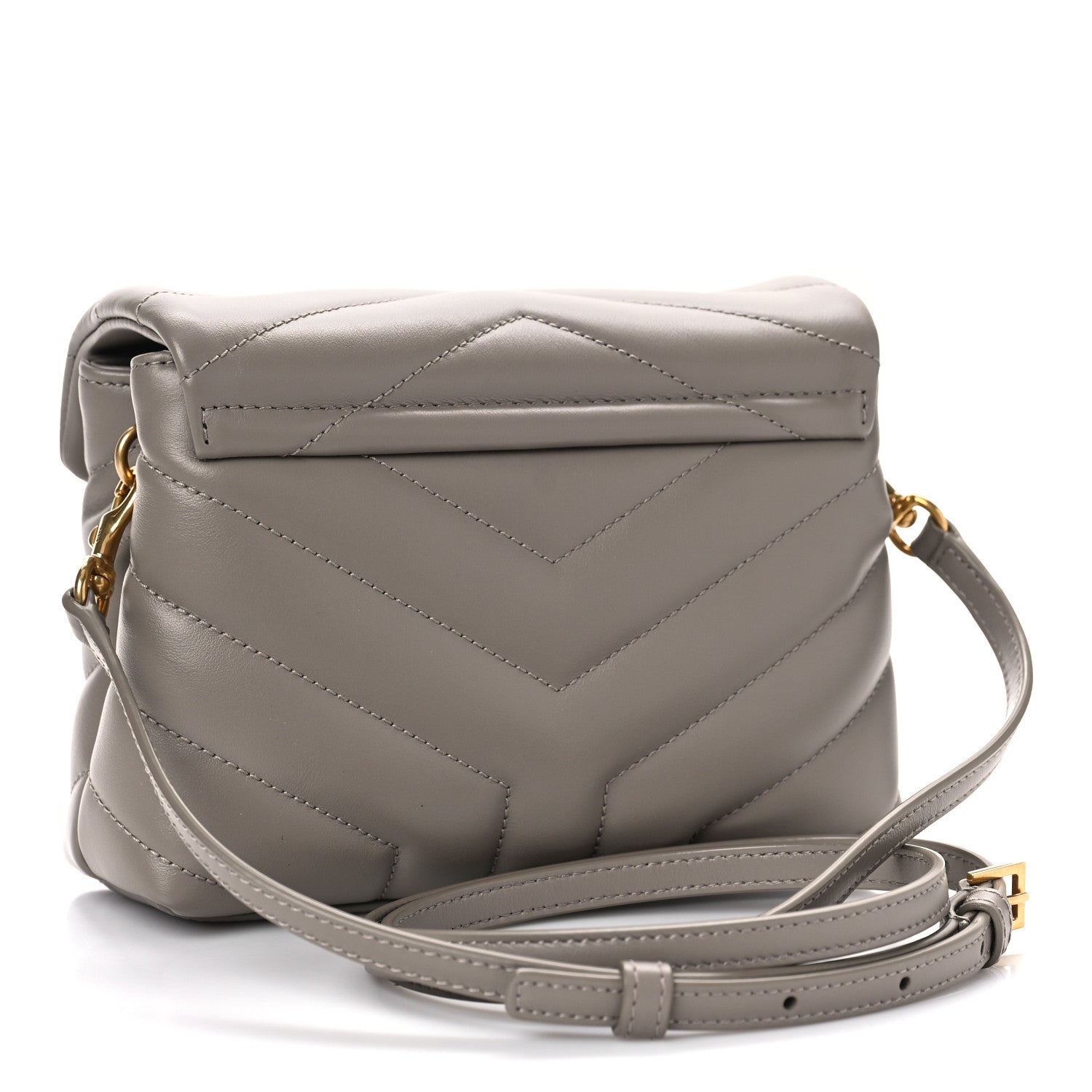 Saint Laurent Calfskin Y Quilted Monogram Toy Loulou Crossbody Bag Taupe 3 of 8