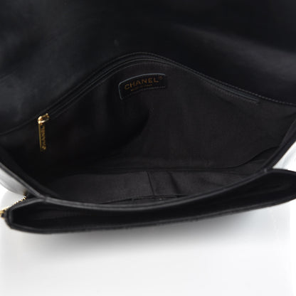 Chanel Lambskin Quilted CC Unchained Clutch Black 5 of 14