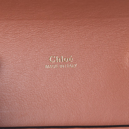 Chloe Calfskin Crocodile Embossed Small Aby Lock Chestnut Brown 6 of 10