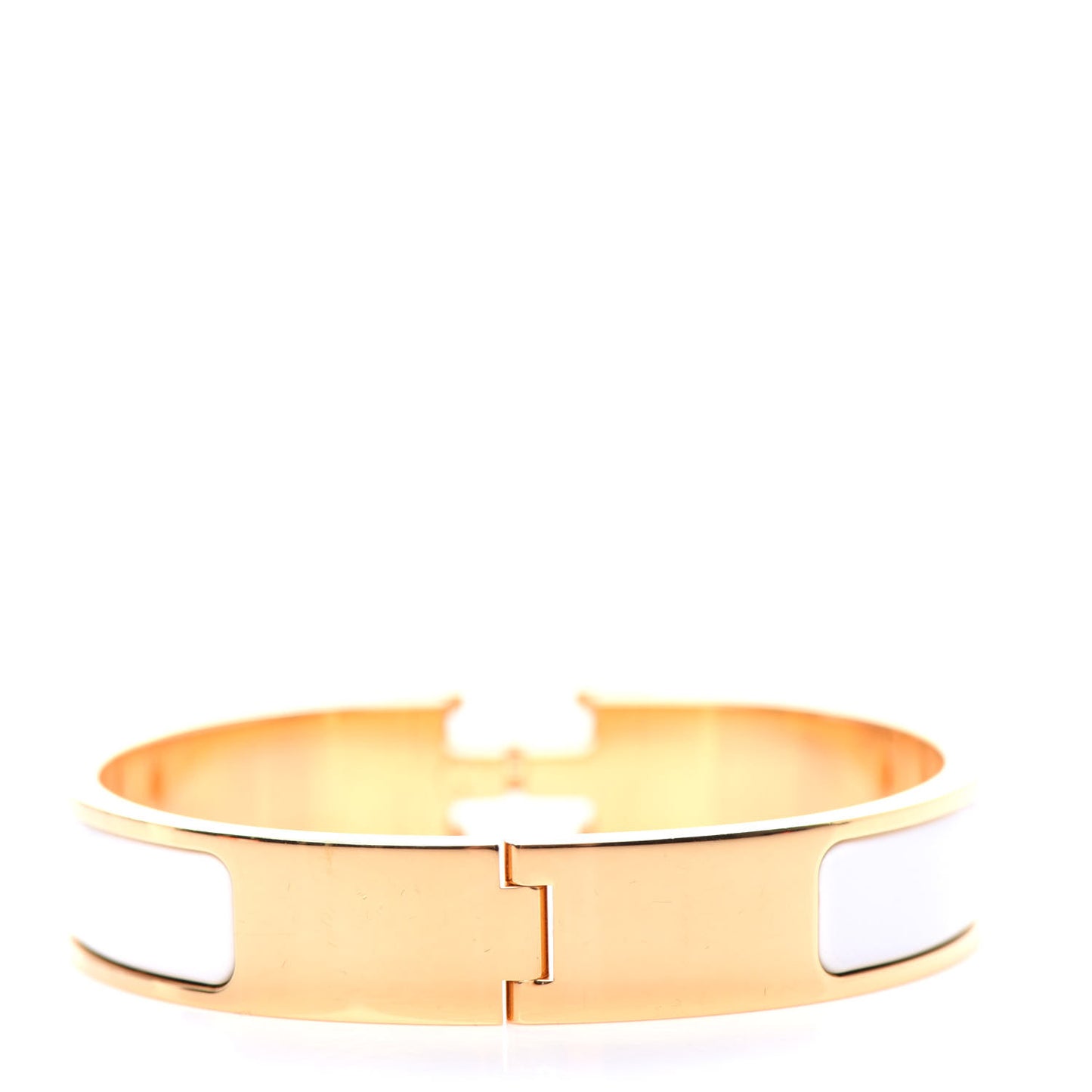 Enamel Narrow Clic Clac H Bracelet PM White