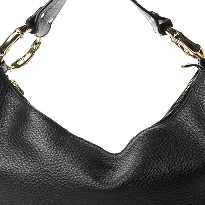 Gucci Calfskin Half Moon Bamboo Ring Hobo Black 10 of 10