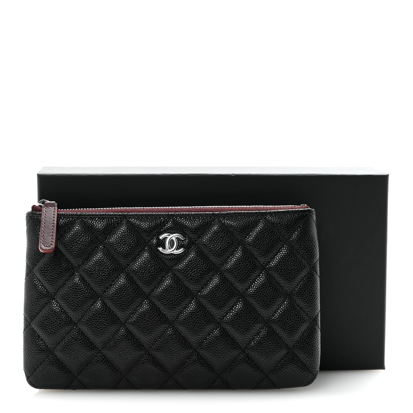 Caviar Quilted Cosmetic Case Black