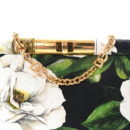 Dolce & Gabbana Brocade Medium Marlene Floral Print Chain Clutch Black Multicolor 7 of 9
