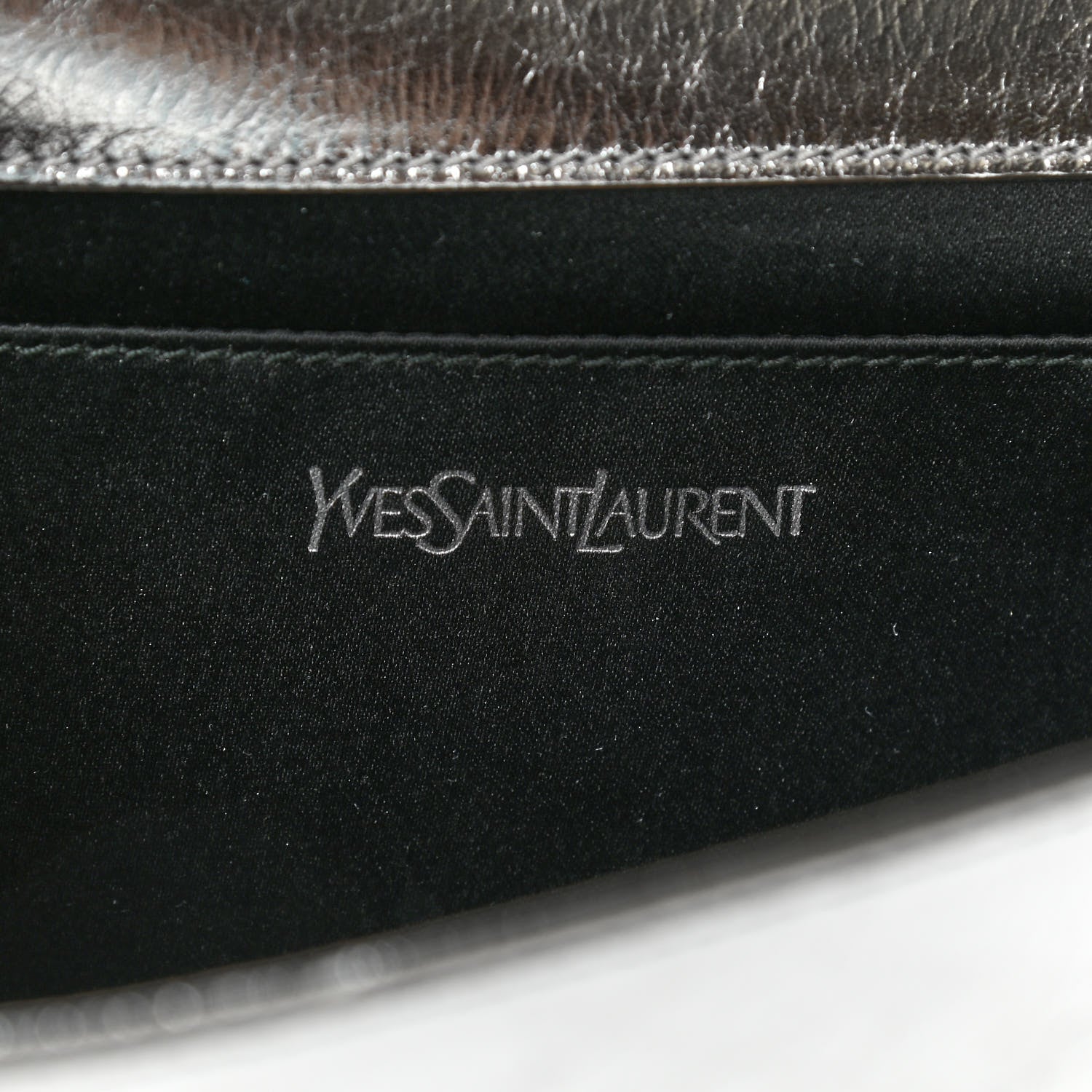 Saint Laurent Metallic Calfskin Monogram Large Belle De Jour Clutch Silver 8 of 8