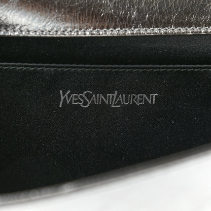 Saint Laurent Metallic Calfskin Monogram Large Belle De Jour Clutch Silver 8 of 8