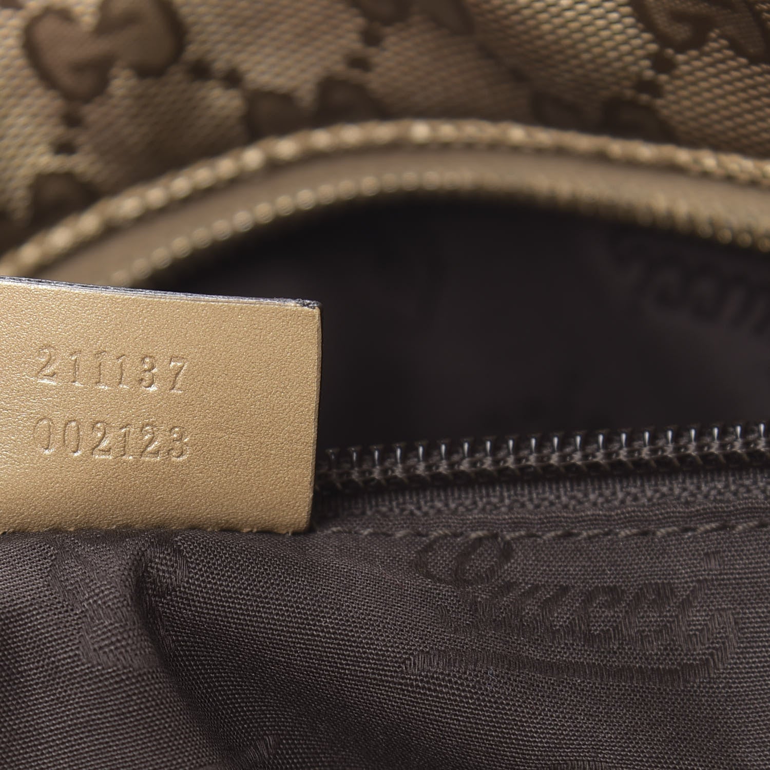 Gucci Imprime Monogram Medium Zippered Shopping Tote Champagne 7 of 14