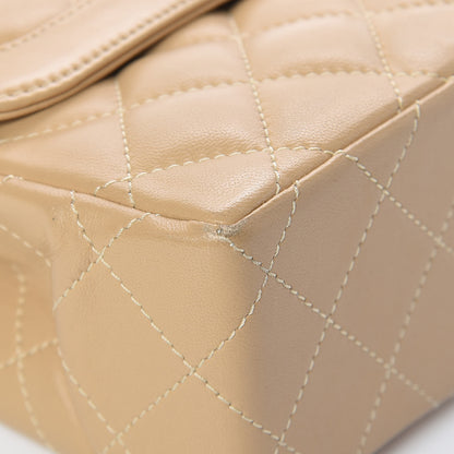 Chanel Lambskin Quilted Medium Double Flap Beige 10 of 15