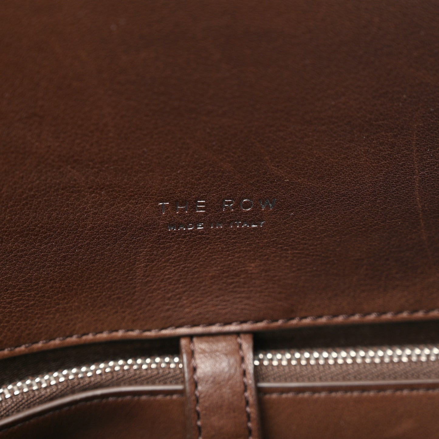 Polished Saddle Calfskin EW Margaux Chestnut Dark Chocolate