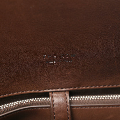 The Row Polished Saddle Calfskin EW Margaux Chestnut Dark Chocolate 6 of 10