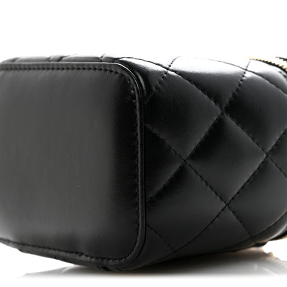 Chanel Calfskin Quilted Mini Perfect Fit Vanity Case With Chain Black 9 of 11