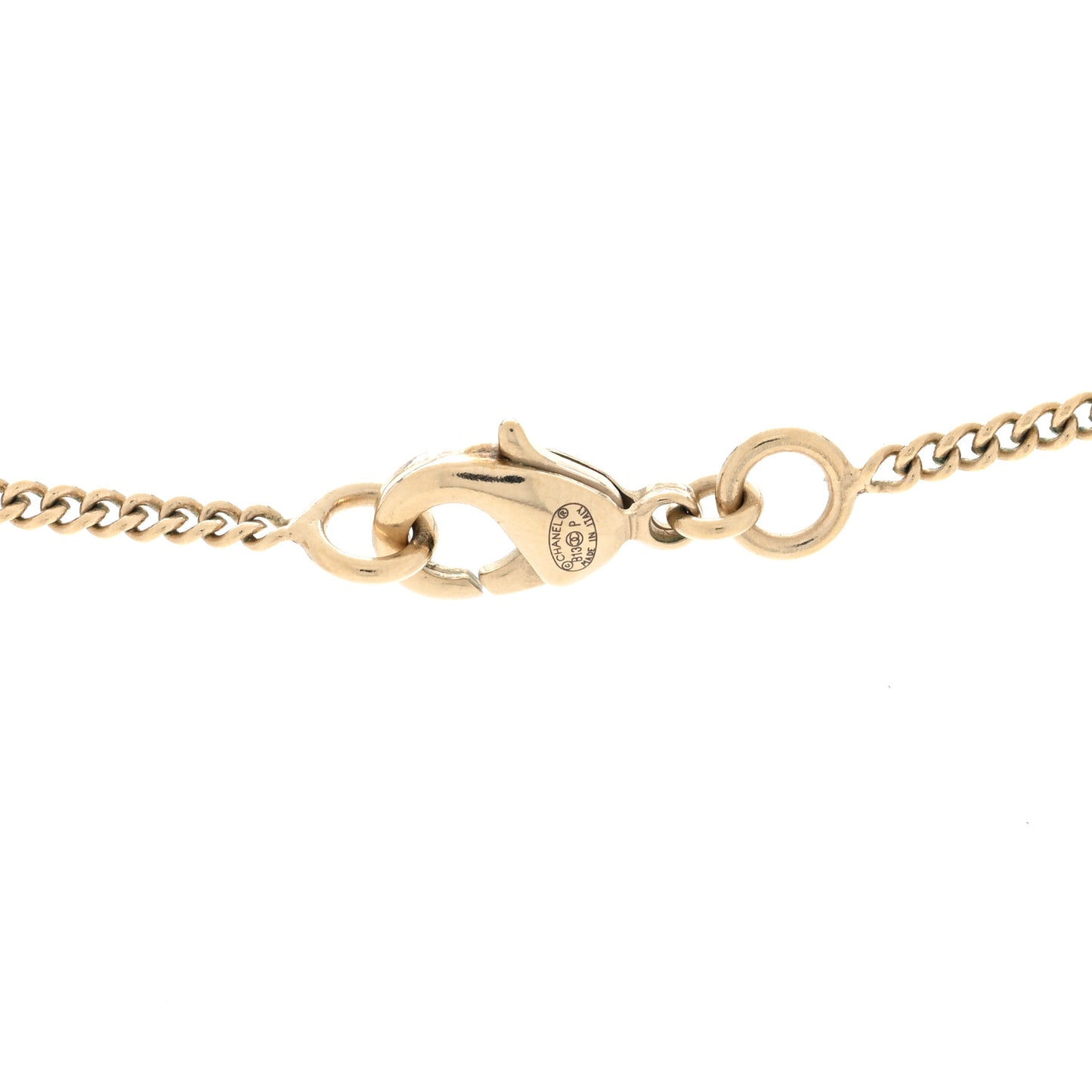 Metal No 5 CC Necklace Gold Red