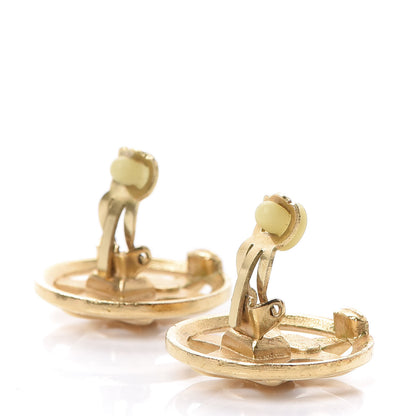 Chanel Round Star CC Clip On Earrings Gold 3 of 4