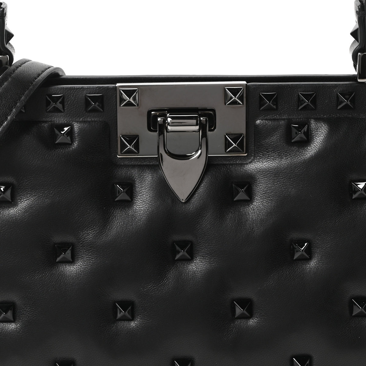 Valentino Garavani Nappa Rockstud Spike Shoulder Bag Black 7 of 9