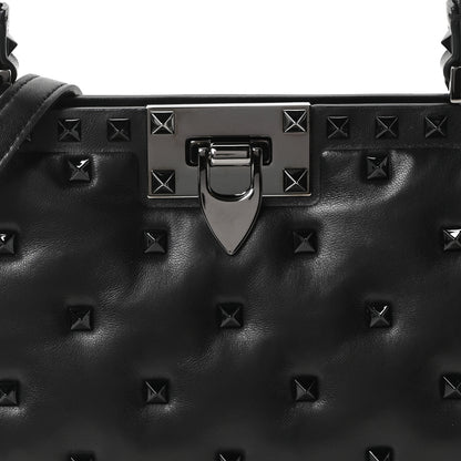 Valentino Garavani Nappa Rockstud Spike Shoulder Bag Black 7 of 9