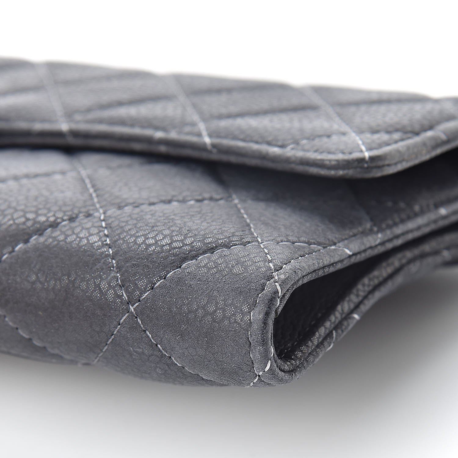 Chanel Iridescent Caviar Quilted Large Flap Wallet Grey 14 of 14