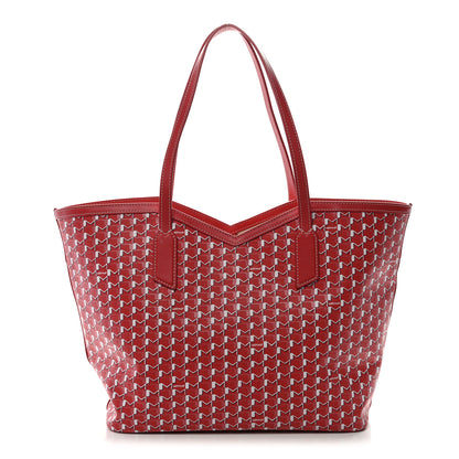 Moynat Calfskin Canvas M Tote MM Red 1 of 11