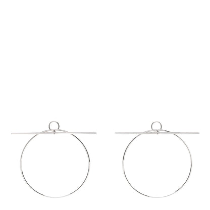 Hermes Sterling Silver TGM Loop Earrings 1 of 7