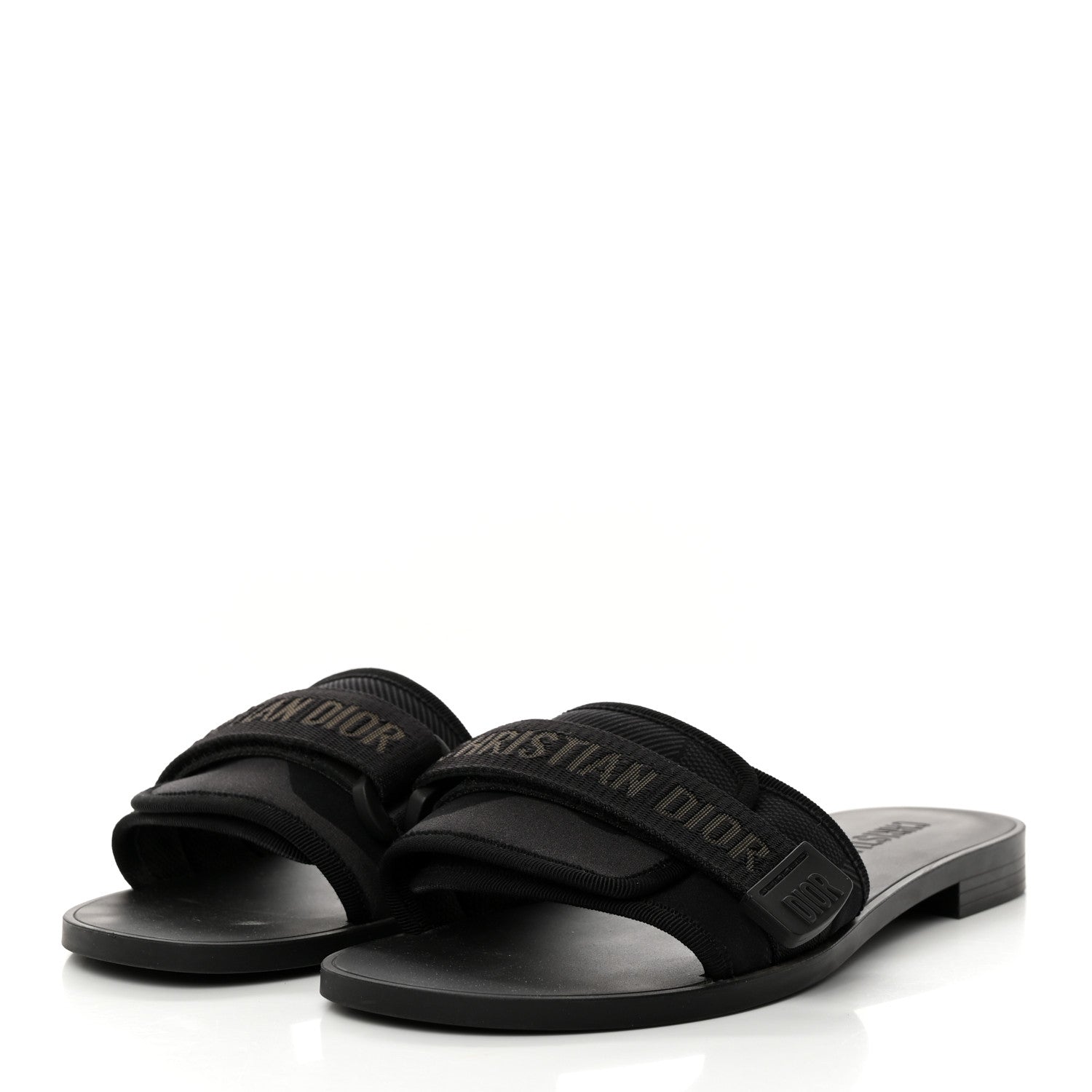Christian Dior Technical Stretch Fabric Camouflage Dio(r)evolution Slide Sandals 38 Black Military 3 of 9