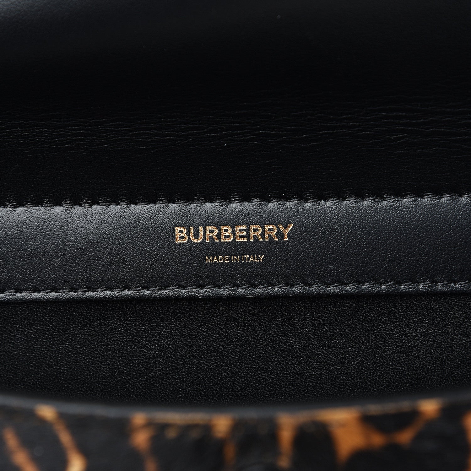 Burberry Calf Hair Leopard Print Small Title Bag with Pocket Black 5 of 8