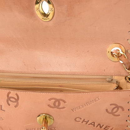 Chanel Calfskin Embossed Medium Flap Natural 11 of 11