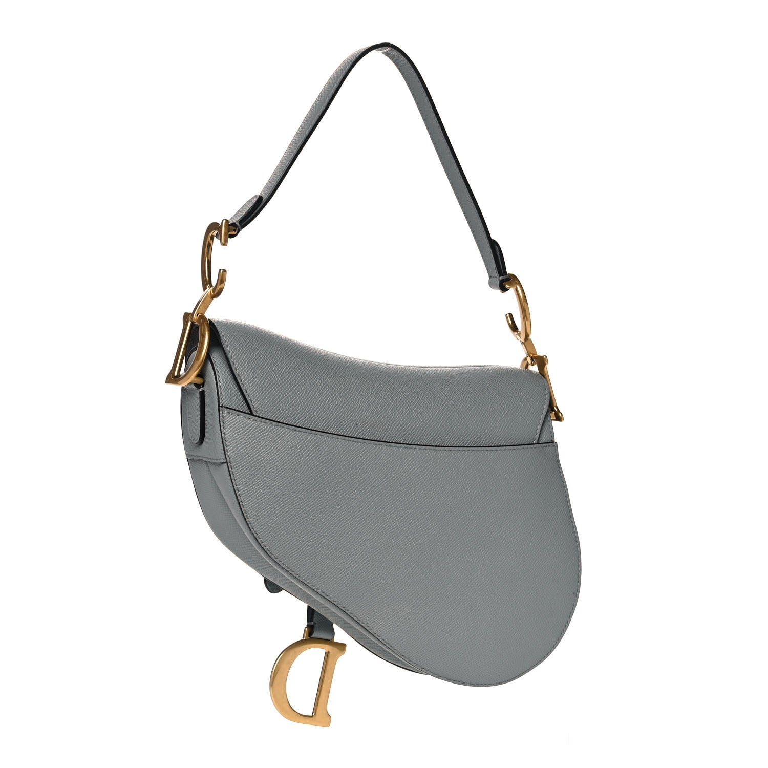 Christian Dior Grained Calfskin Saddle Bag Grey 3 of 11