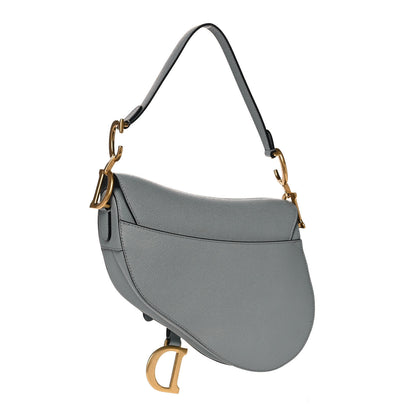 Christian Dior Grained Calfskin Saddle Bag Grey 3 of 11