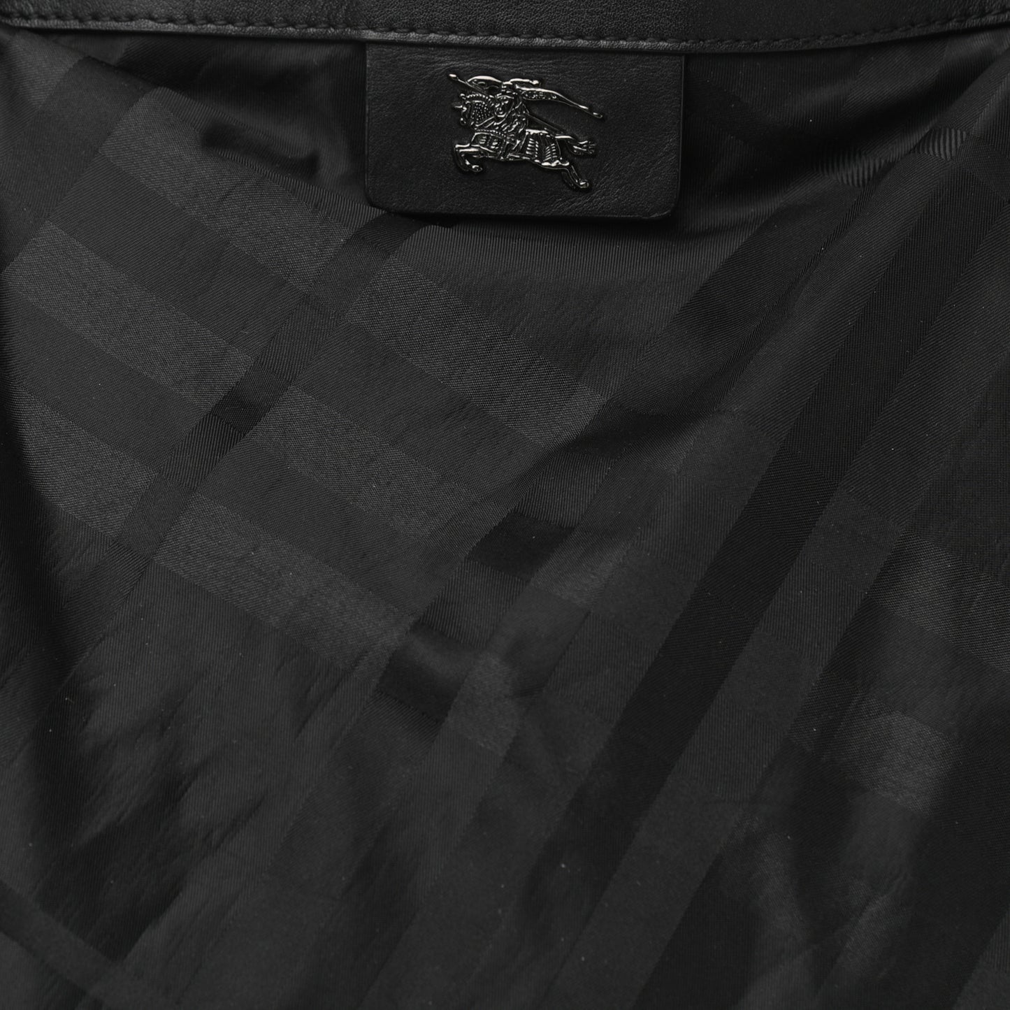 Nylon Tonal Check Buckleigh Packable Tote Black