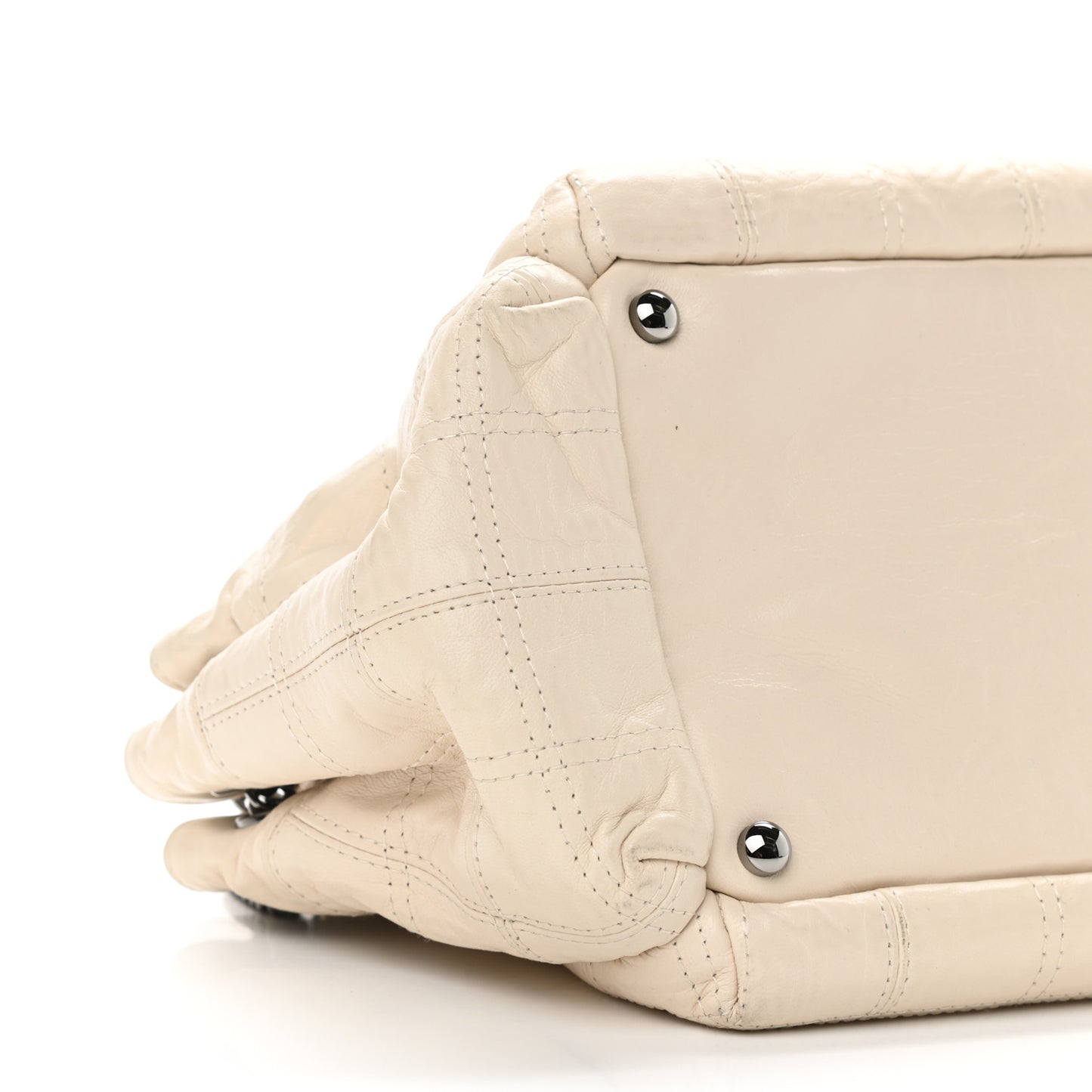 Lambskin LAX East West Shoulder Bag Ivory