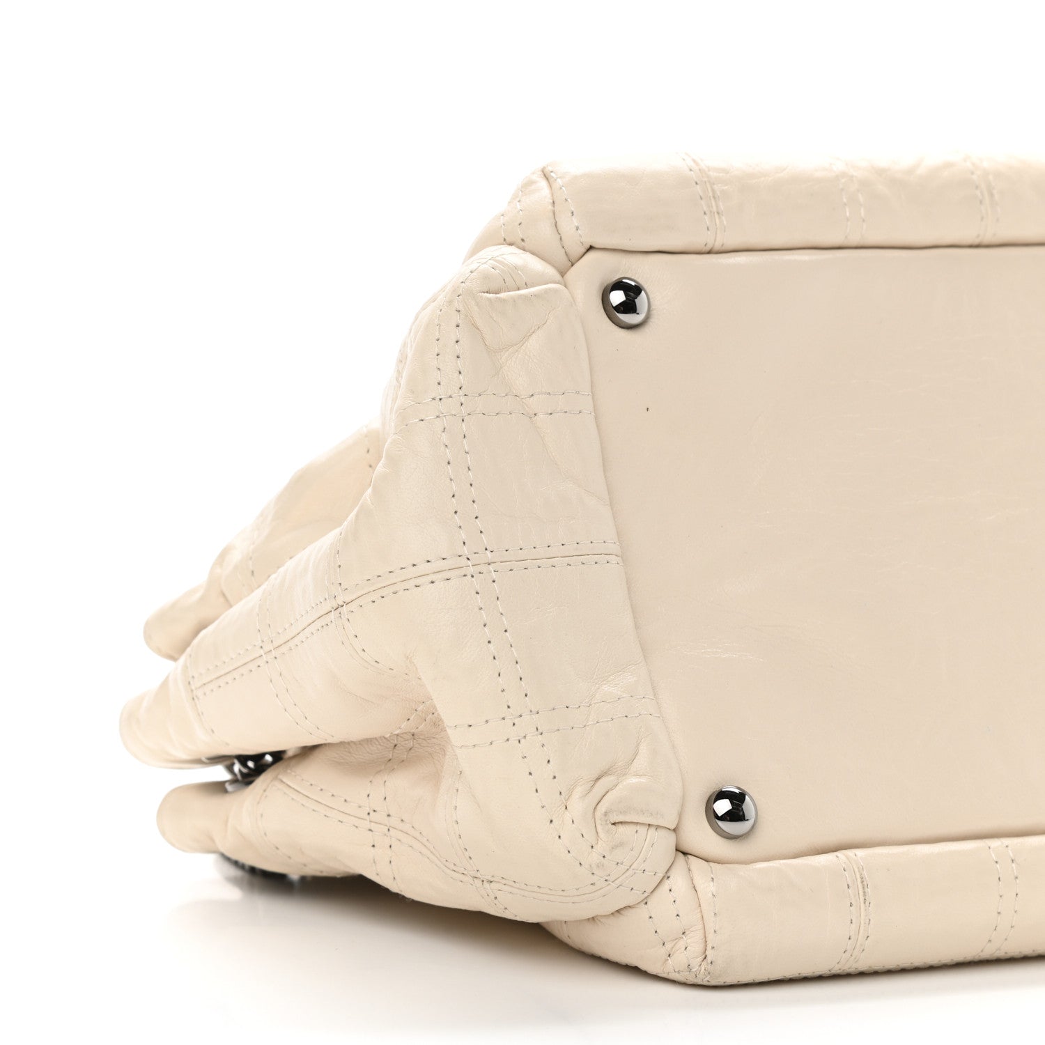 Chanel Lambskin LAX East West Shoulder Bag Ivory 8 of 9