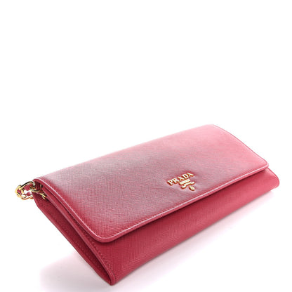 Prada Saffiano Metal Oro Chain Wallet Peonia 4 of 8