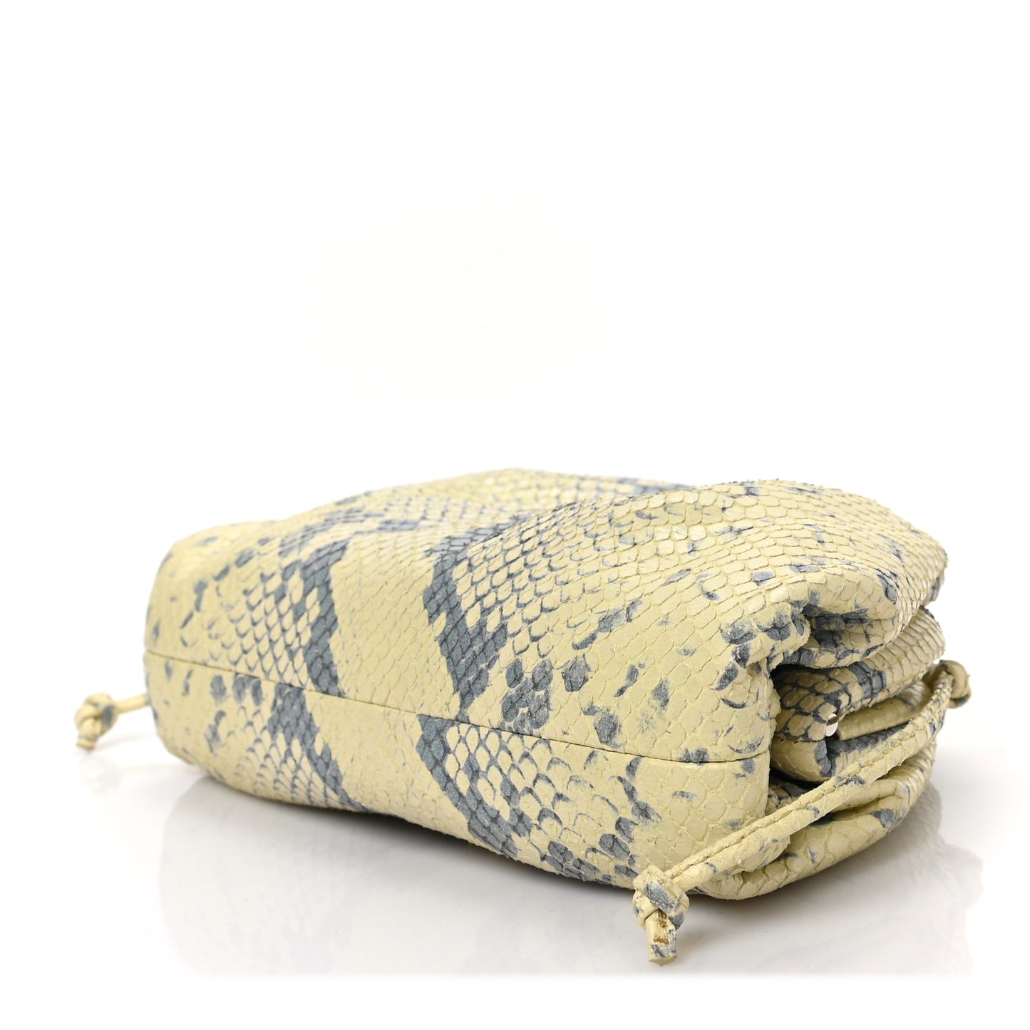Goatskin Python Embossed The Mini Pouch Kiwi Black Silver