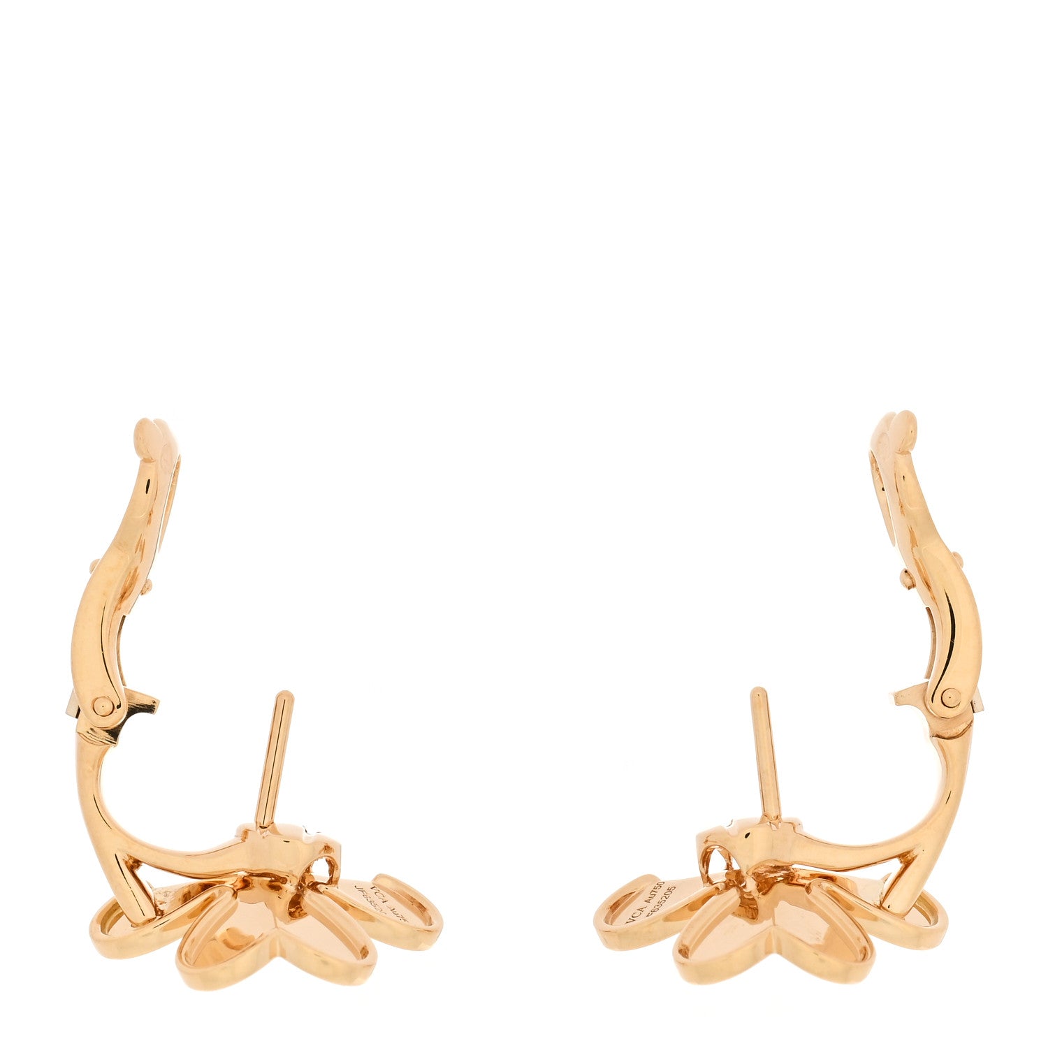 Van Cleef & Arpels 18K Yellow Gold Diamond Small Frivole Earrings 3 of 5