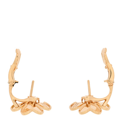 Van Cleef & Arpels 18K Yellow Gold Diamond Small Frivole Earrings 3 of 5