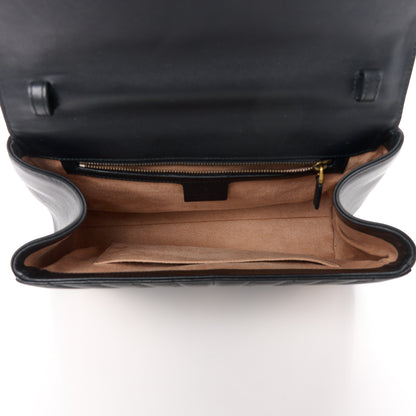 Gucci Calfskin Bamboo Trapuntata Queen Margaret Top Handle Bag Mystic White Black 5 of 11