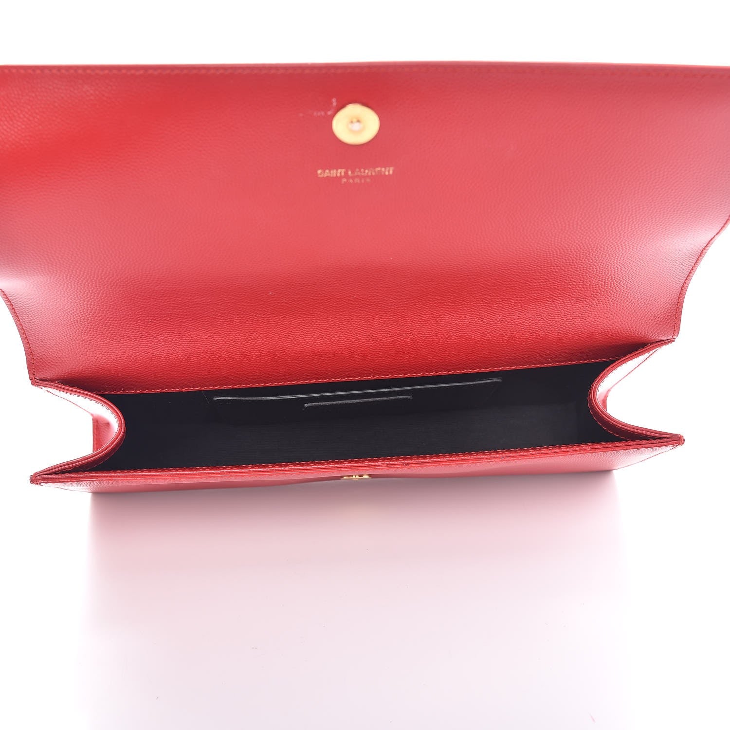 Saint Laurent Grain De Poudre Classic Monogram Cassandre Clutch New Red 5 of 9