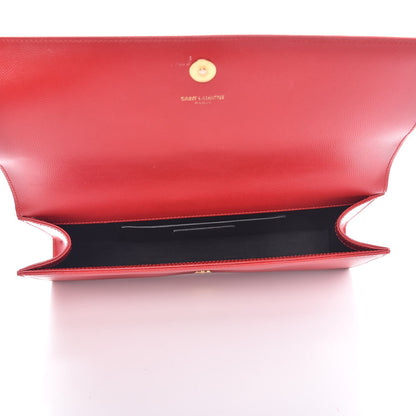 Saint Laurent Grain De Poudre Classic Monogram Cassandre Clutch New Red 5 of 9