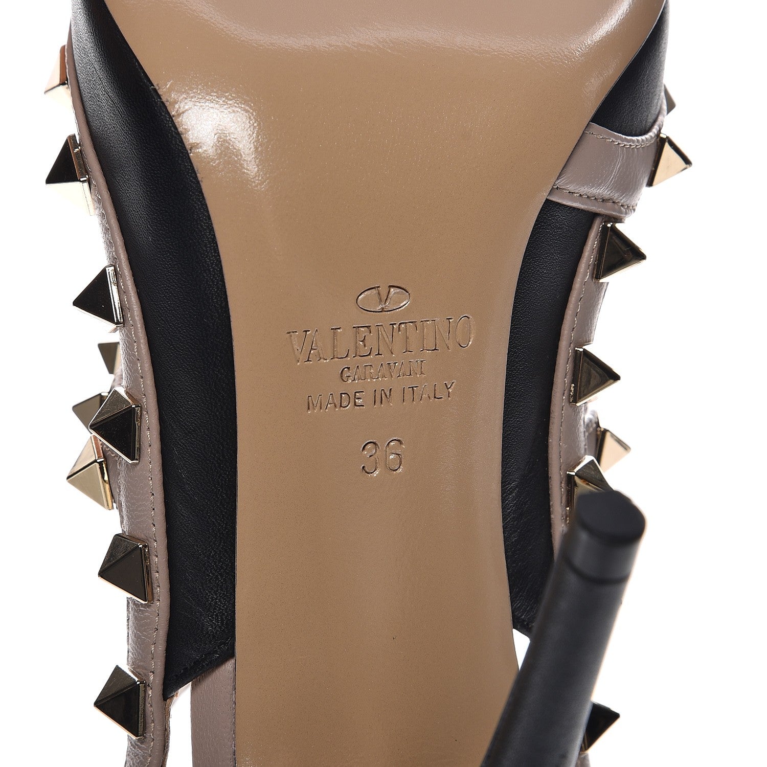 Valentino Garavani Nappa Rockstud Ankle Strap Pumps 36 Black Poudre 6 of 9