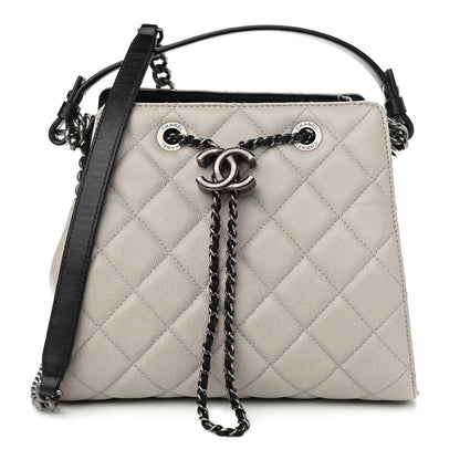 Chanel Caviar Quilted Small CC Bucket Bag Grey 1 of 9