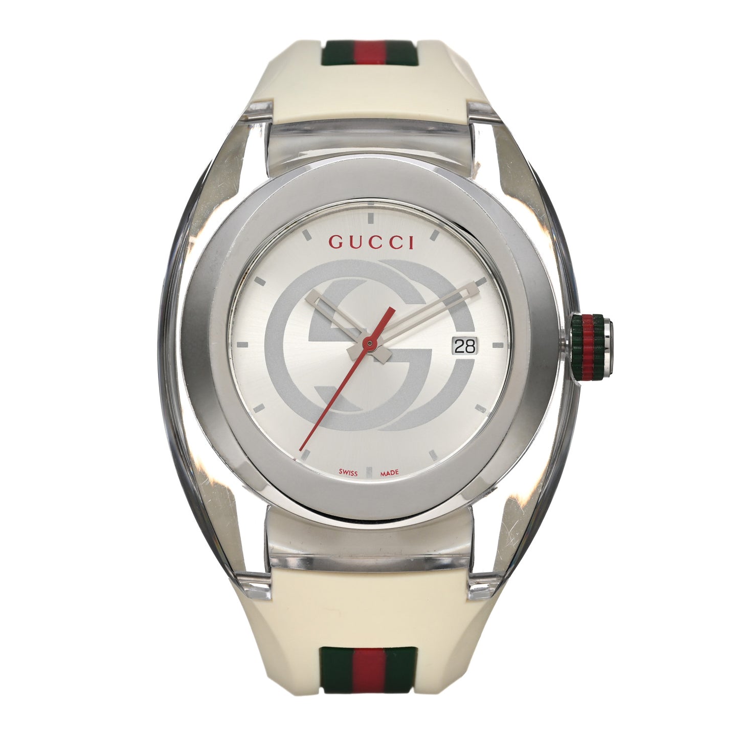 Stainless Steel Rubber 46mm Sync Web Quartz Watch White