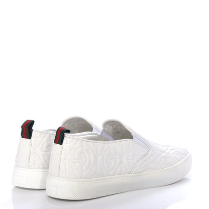 Gucci Nappa Web G Rhombus Quilted Mens Slip On Sneakers 8.5 Great White 4 of 10