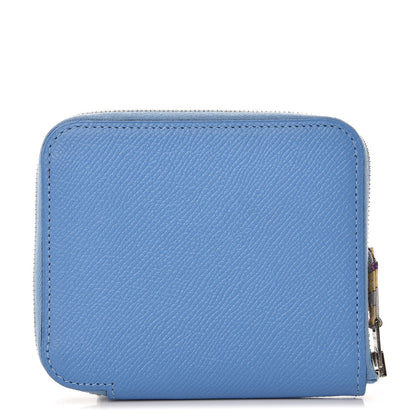 Hermes Epsom Silk'in Compact Wallet Bleu Paradis 1 of 8