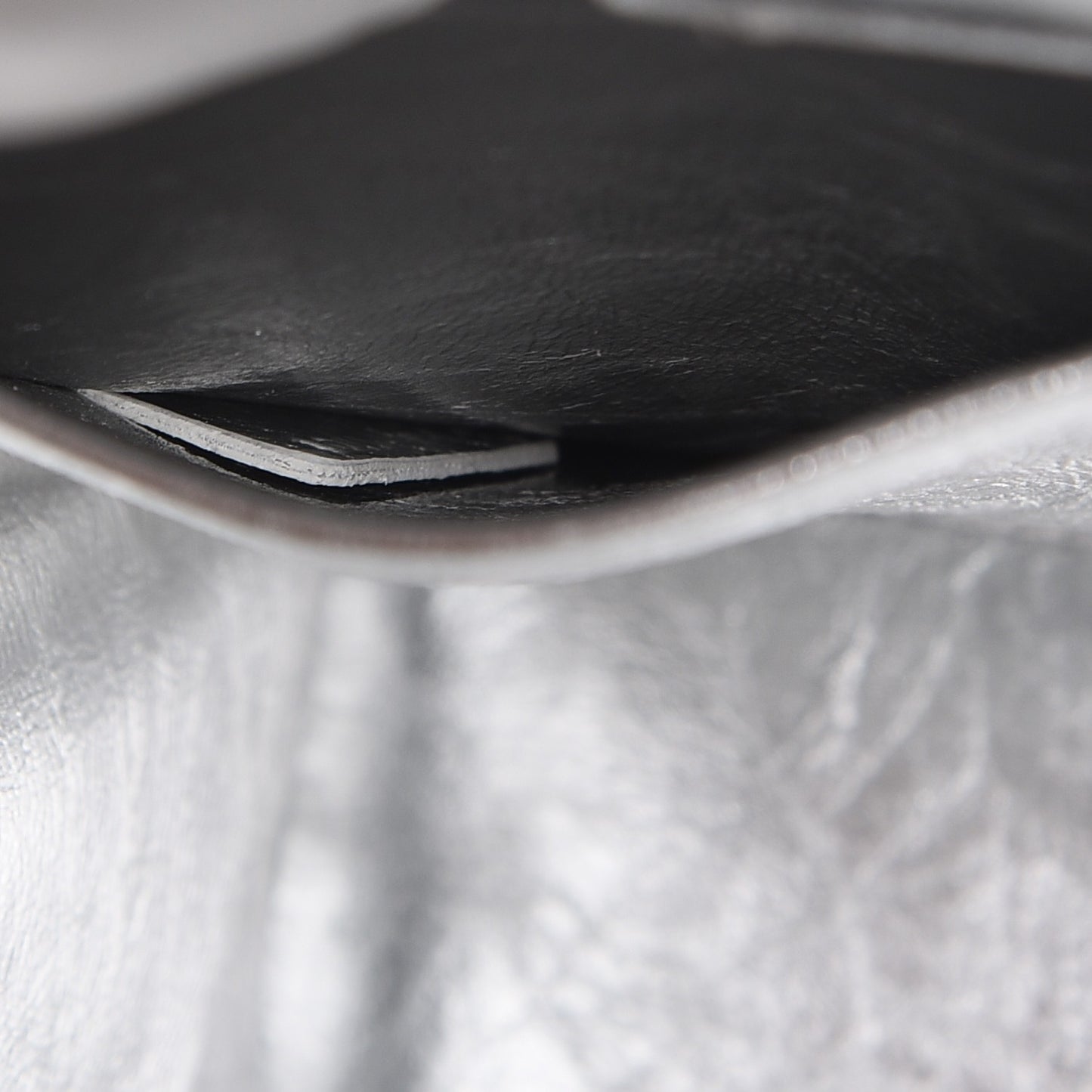 Metallic Calfskin Medium Diorever Flap Silver