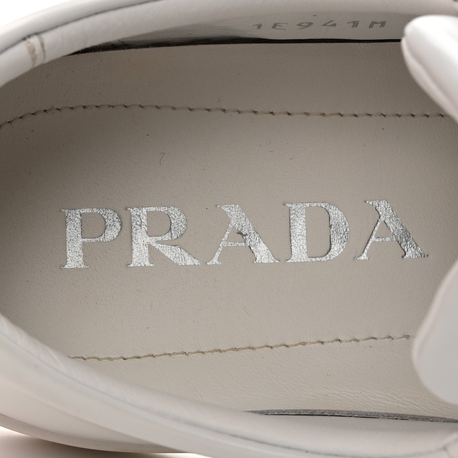 Prada Spazzolato Rois Metal Triangle Logo 25mm Sneakers 35.5 White Soleil 6 of 9