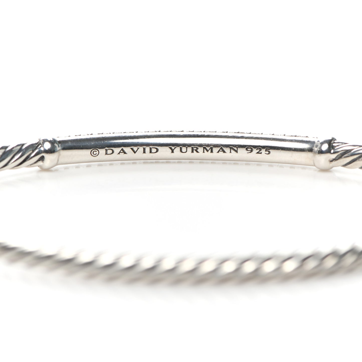 Sterling Silver Diamond Petite Pave Metro Bar Bracelet